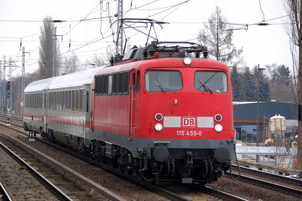 115 459-0 mit einem kurzen �berraschenden PbZ Richtung Berliner Innenstadt am  Nachmittag des 28.0313, Berlin-Karow
