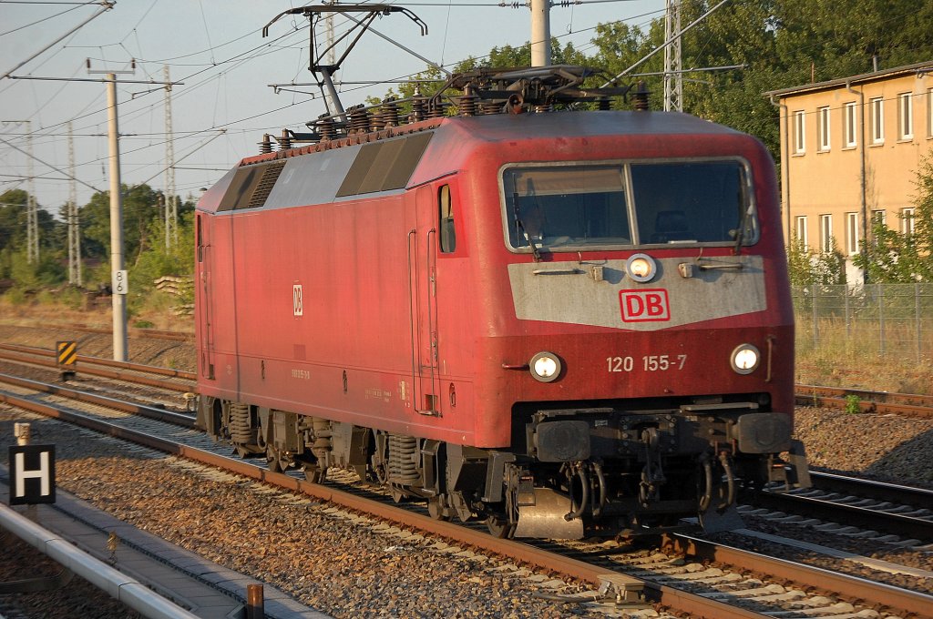 120 155-7 Richtung Berliner Innenstadt, Sonntagabend 01.08.10