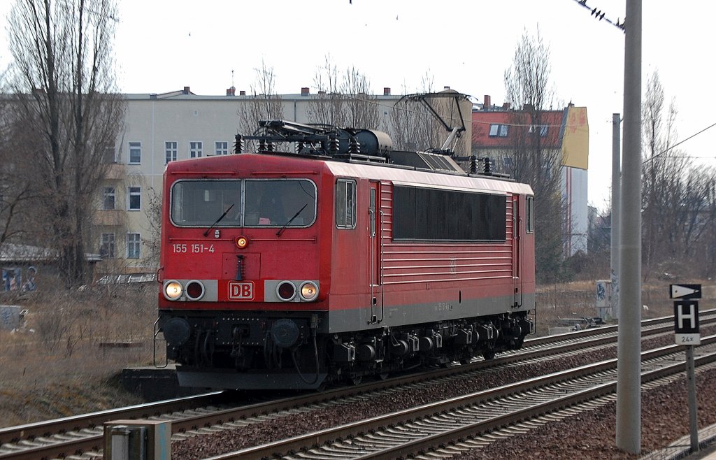 155 151-4 Richtung Berlin-Blankenburg, 20.03.12 Berlin-Pankow.