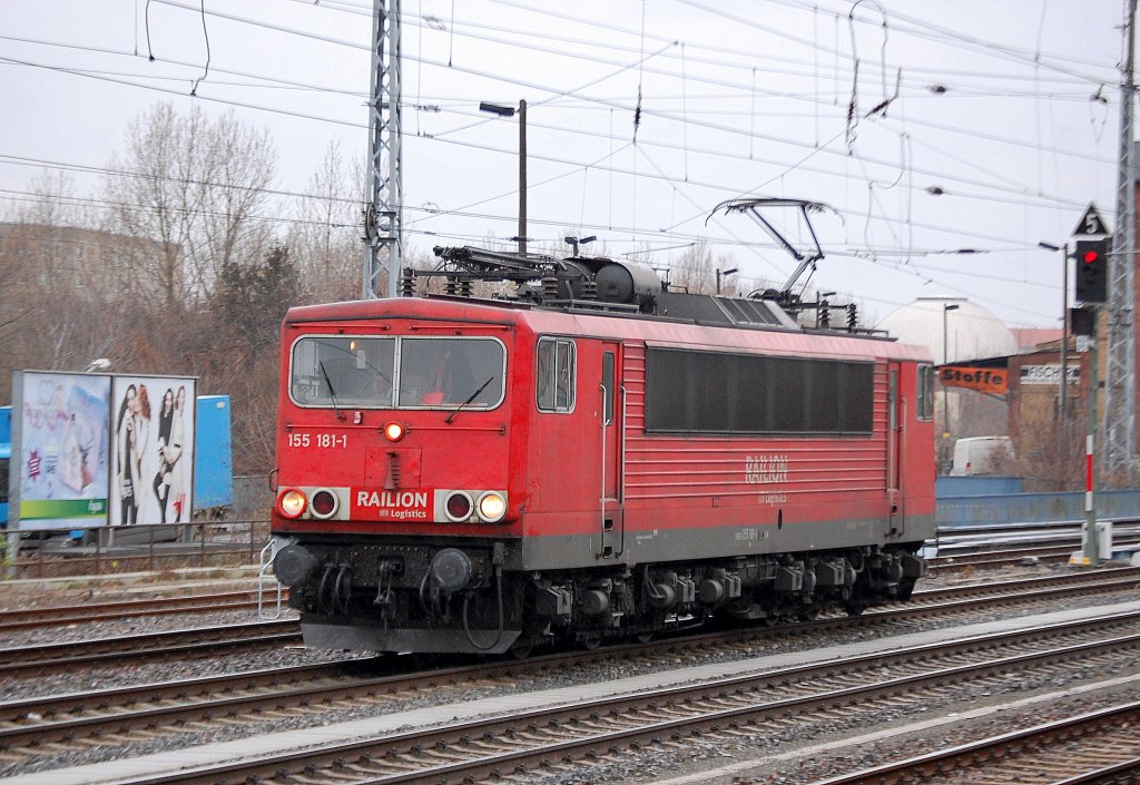 155 181-1 Richtung Berlin-Lichtenberg, 07.12.11 Berlin Greifswalder Str.