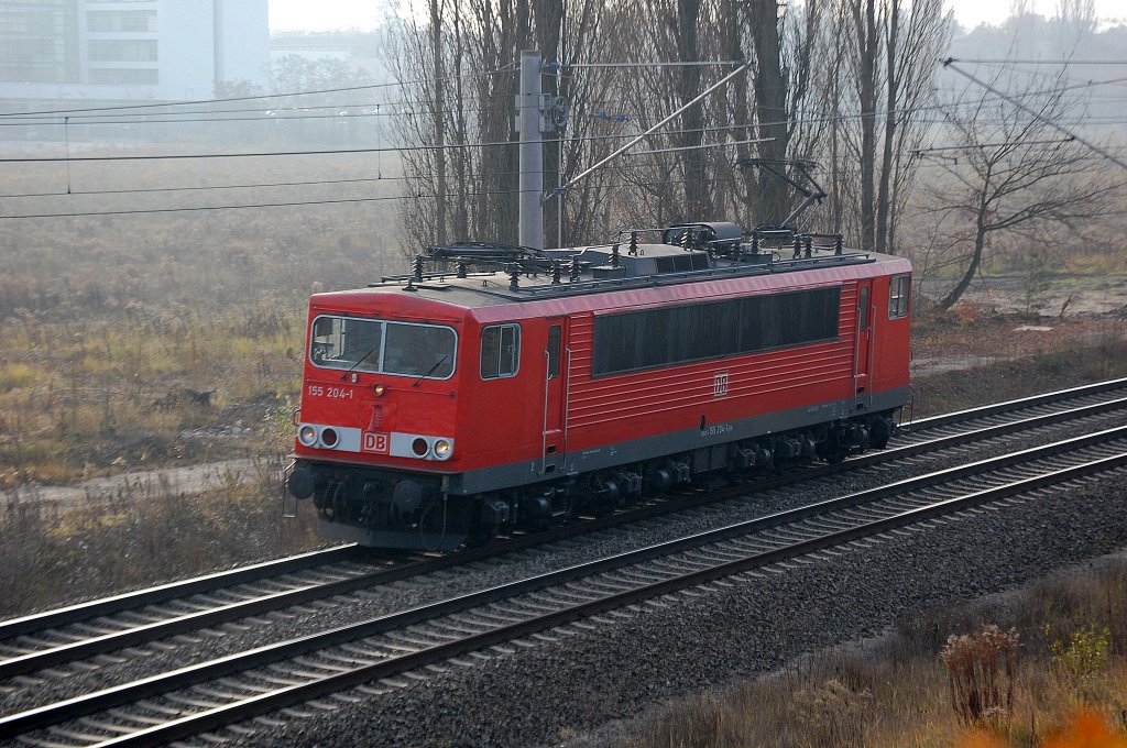 155 204-1 Richtung Berlin-Blankenburg, 24.11.11 Berlin-Heinersdorf.