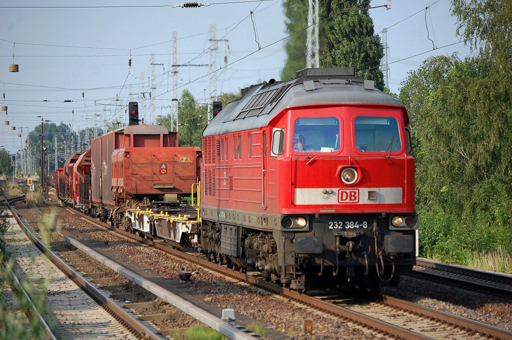 232 384-8 mit einem bunt gemischten G�terzug Richtung Karower Kreuz Berlin, 02.07.10