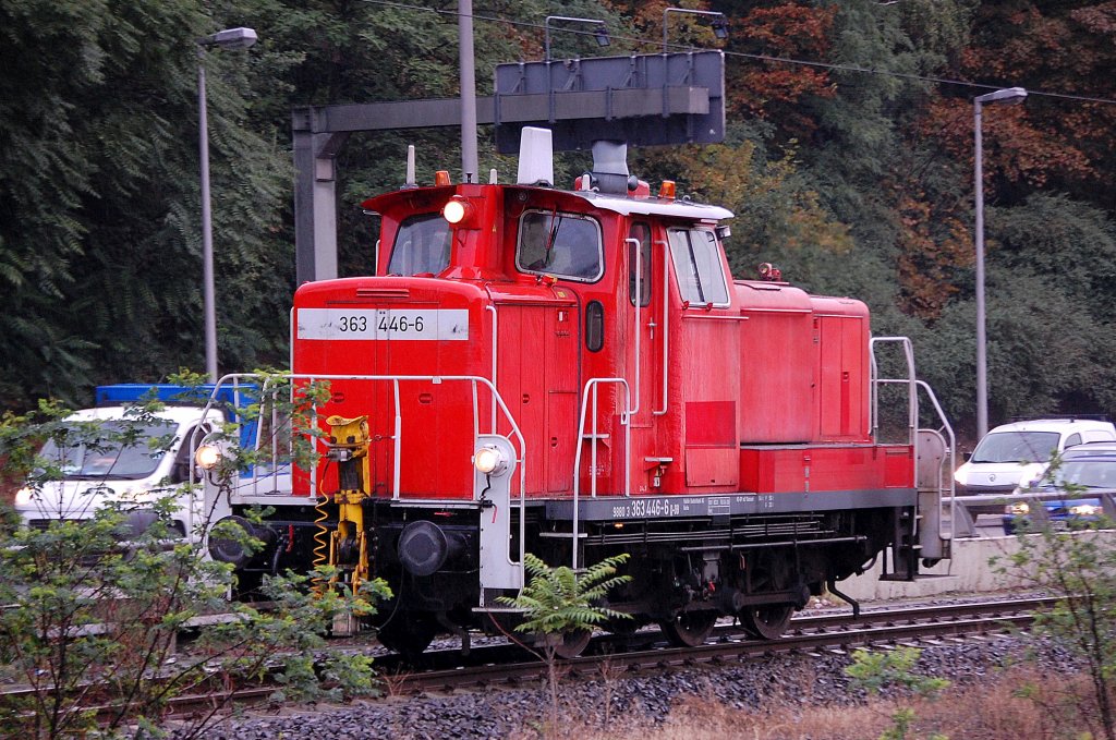 363 446-6 ist am Morgen des 26.08.10 auf dem Berliner Innenring H�he Messe Nord/ICC Richtung Berlin Grunwald unterwegs.