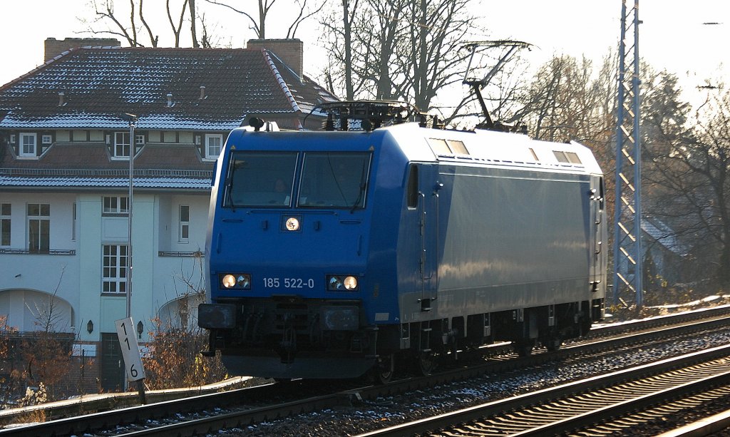 ATC-Mietlok 185 522-0 von ITL (91 80 6185 522-0 D-ITL) am 03.12.12 Berlin-Karow.