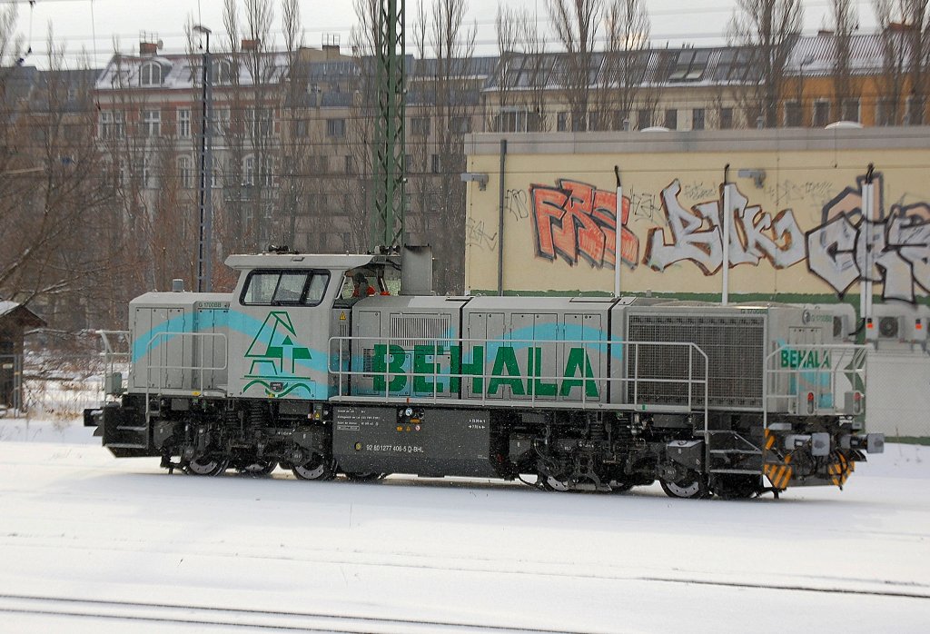 BEHALA Lok 20 (92 80 1277 406-5 D-BHL, Bj.2008) am 13.02.10 beim Rangieren im Gbf. Berlin-Moabit.