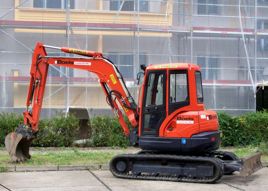 Boels Leasing-Minibagger, ein KUBOTA Typ? am 28.08.08 Berlin-Pankow.