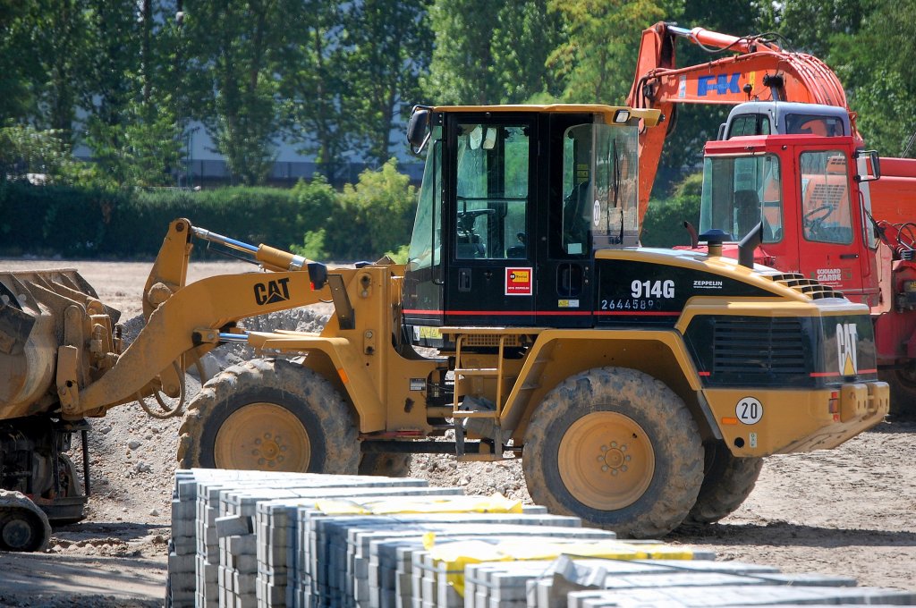 CAT 914G Leasingradlder am 05.07.08 Baustelle N�he S-Bhf. Berlin-Jungfernheide.