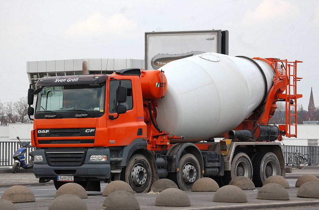 DAF CF 85.360 Betonmischfahrzeug, 08.04.13 Berlin-Beusselbr�cke.