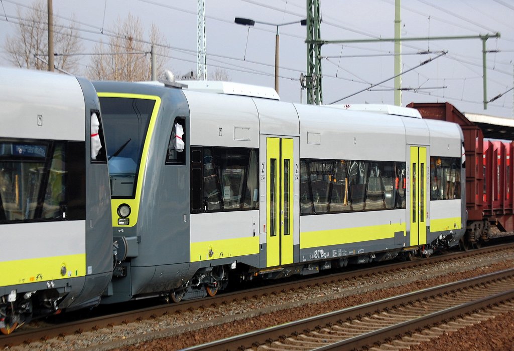 Der zweite fabrikneue Agilis RegioShuttle tr�gt die Nr. 95 80 0650 719-7 D-AGIL, 09.02.11 �berf�hrungsfahrt am 09.02.11 Bhf. Flughafen Berlin-Sch�nefeld.