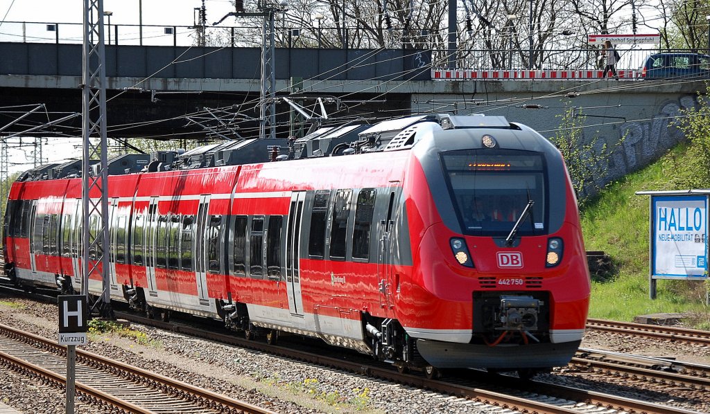 Diesmal 442 750 auf Testfahrt Berlin Springpfuhl gesichtet, 27.04.12
