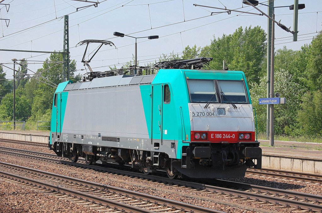 E186 244-0/5 270 004-2  der polnischen FPL am 19.06.13 Bhf. Flughafen Berlin-Sch�nefeld.