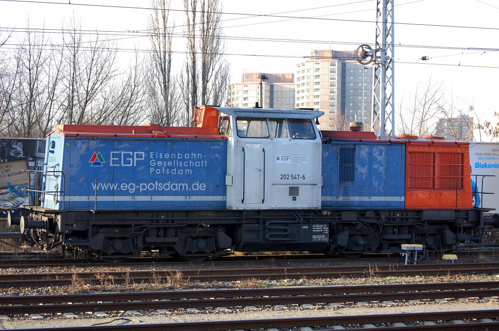 EGP 202 547-6 (98 80 3202 547-6 D-EGP, Bj.1973) im Winter 2008 Berlin Greifswalder Str. 
