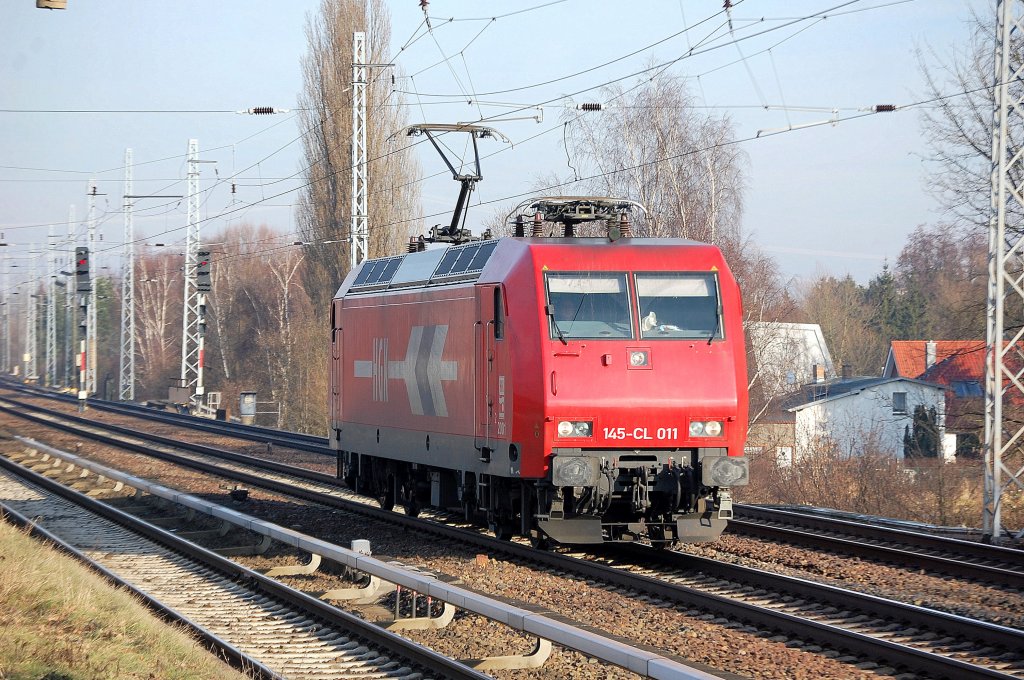HGK 2001/145-CL 011 (91 80 6145 089-9 D-HGK) Richtung Berliner Innenstadt, 17.01.11 Berlin-Karow.