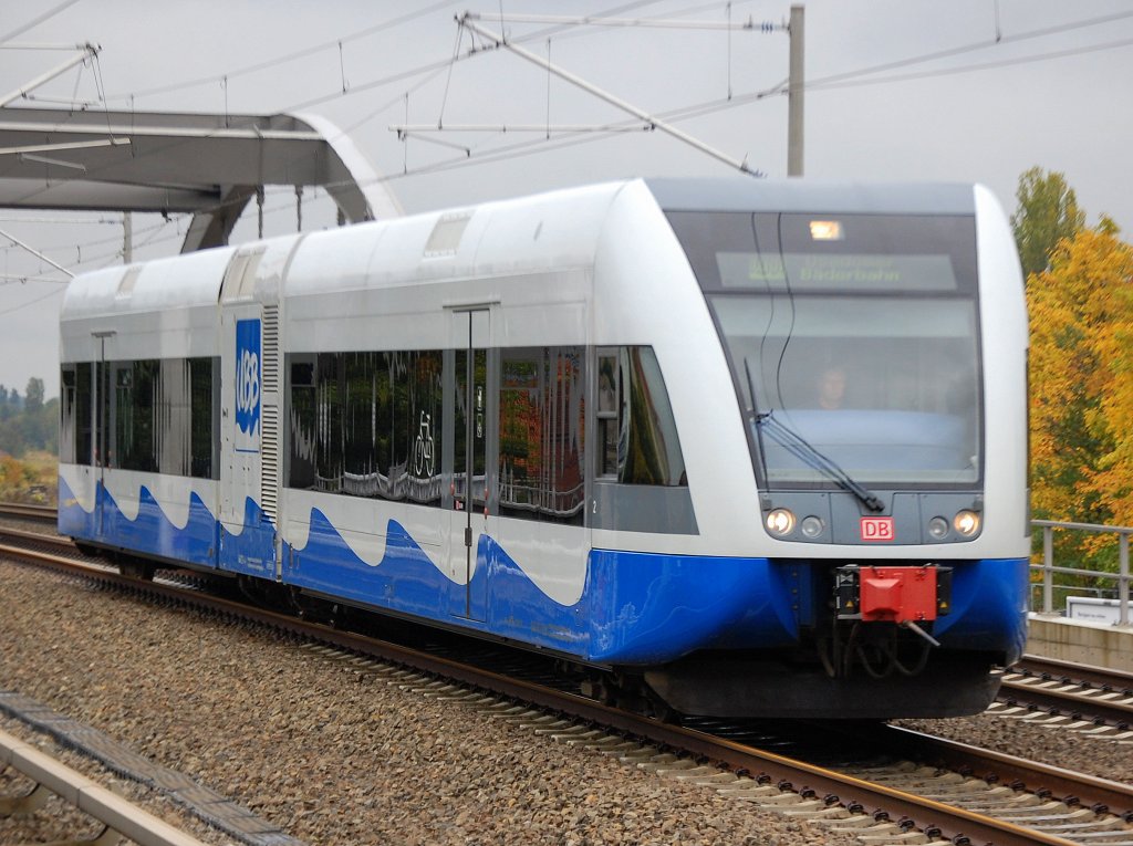 Hier ein Stadler Gtw 2/6 der UBB auf Wartungstour nch Berlin, 06.10.08 Berlin-Pankow. 