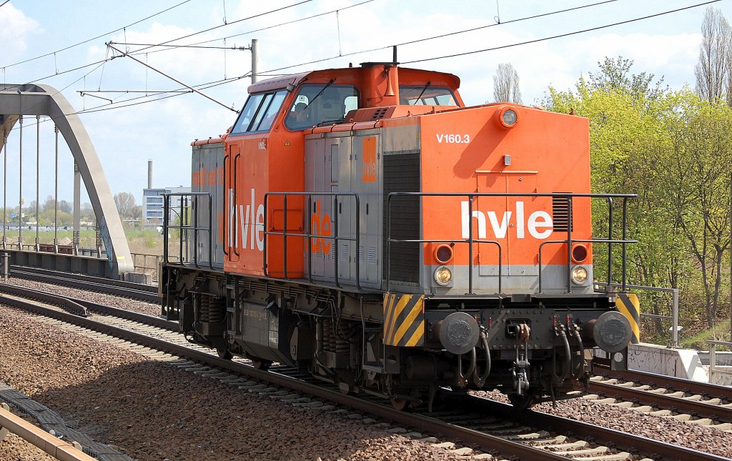 hvle V160.3 (203 105-2) Richtung Innenstadt, 01.05.13 Berlin-Pankow.