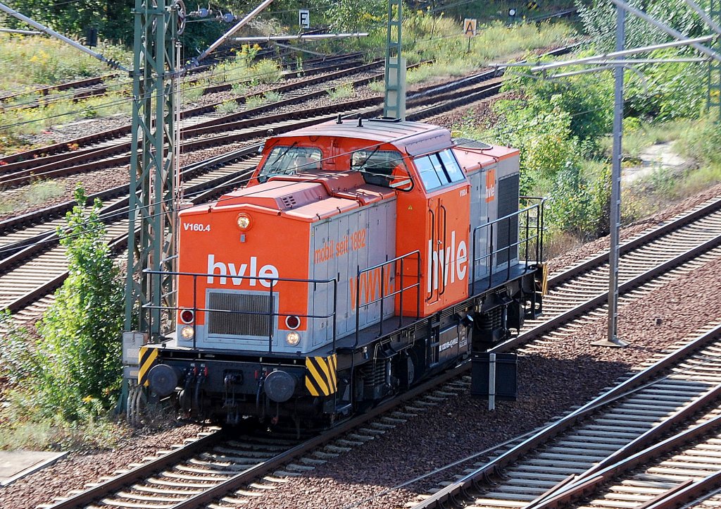 hvle V160.4 (92 80 1202 814-0 D-HVLE) auf Leerfahrt Richtung Berlin-Wedding, 15.09.10 Berlin-Westhafen.