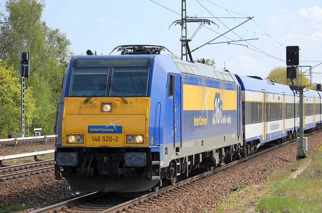 InterConnex (X 68903) nach Warnem�nde mit 146 520-2 am 01.05.13 Berlin-Jungfernheie.