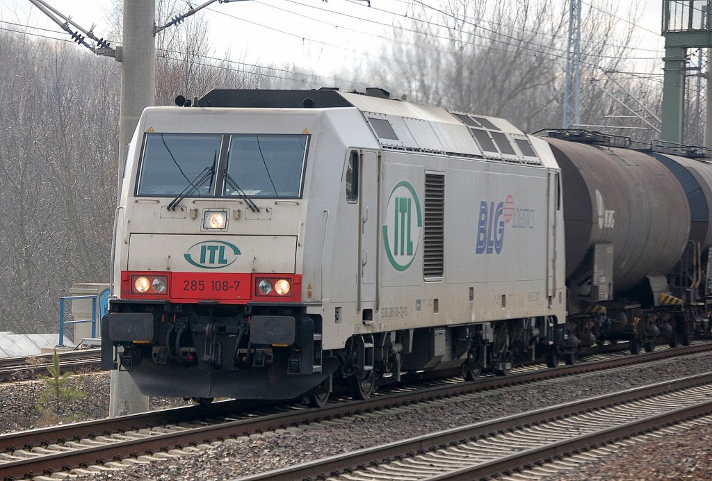 ITL Lok 285 108-7 (92 80 1285 108-7 D-ITL), 10.02.11 Berlin-Blankenburg. 