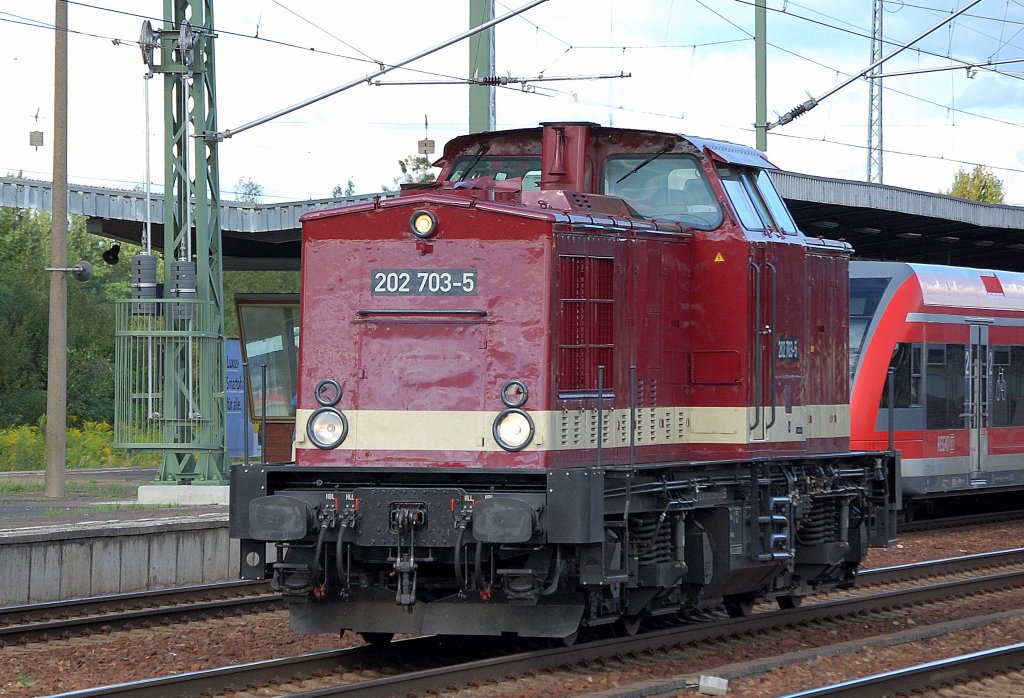 LEG 202 703-5 (92 80 1203 230-8 D-LEG) auf Leerfahrt durch den Bhf. Flughafen Berlin-Sch�nefeld, 03.09.10