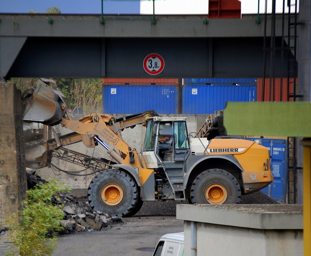 LIEBHERR 564 Radlader im Aspaltrecyclingwerk auf dem Berliner Westhafengel�nde, 04.08.08