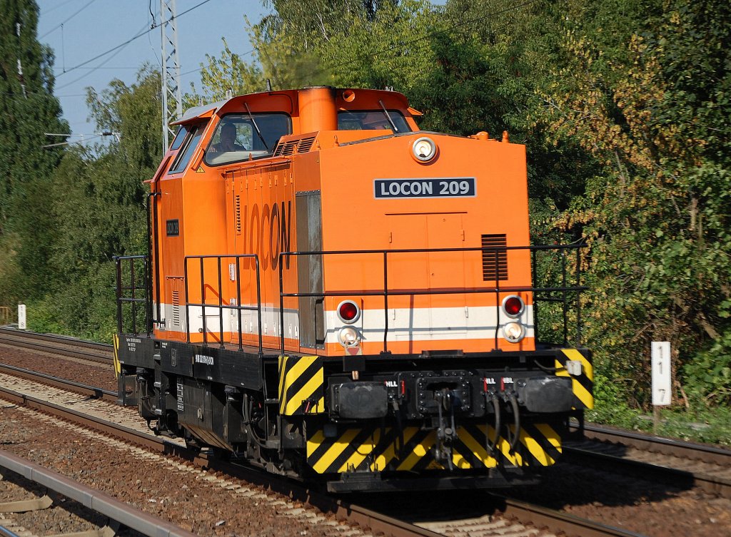 LOCON 209 (98 80 3201 878-6 D-LOCON, Bj.1977 Umbau ADtranz 1997) am 19.08.09 Berlin-Karow.