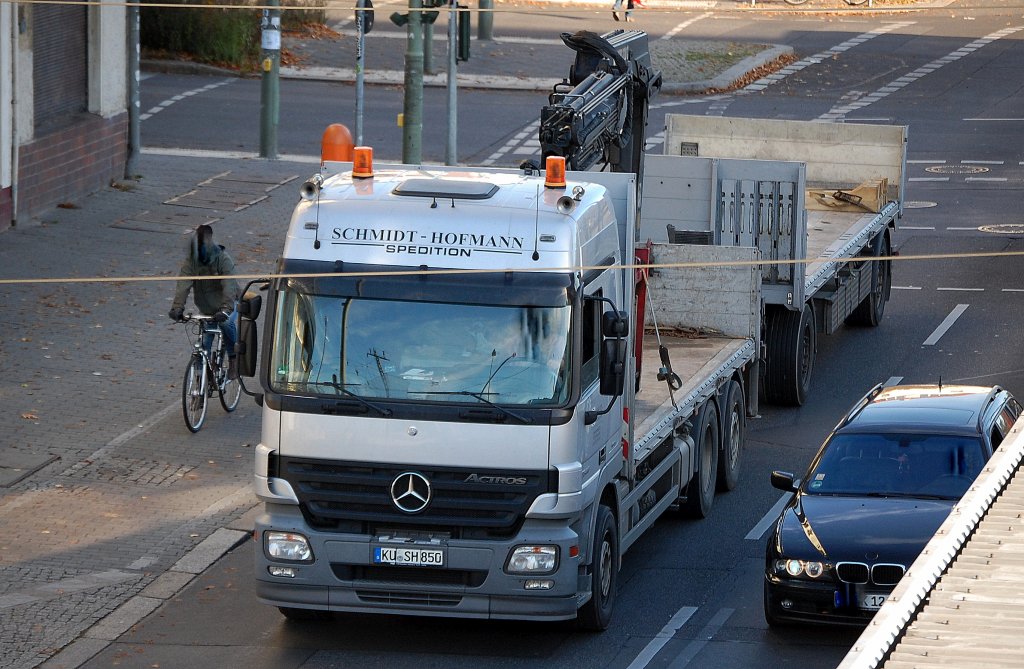 MB ACTROS 2540 Baustofftransport LKW + H�nger der Sped. SCMIDT-HOFMANN, 26.10.12 Berlin Greifswalder Str.