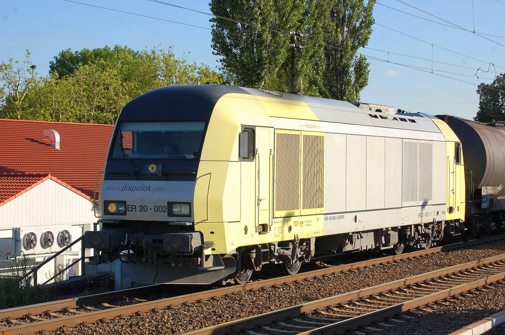 MRCE Dispolok der CTL ER 20-002 (92 80 1223 002-7 D-DISPO) am 14.08.12 Berlin-Karow.
