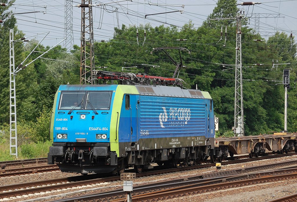 MRCE Dispolok ES64F4-804/ EU45-804 mit Containerzug am 01.07.13 Berlin-Springpfuhl.