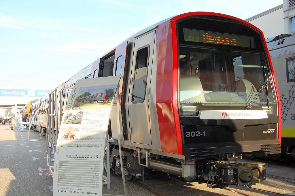 Neues U-Bahn Konzept entwickelt f�r die Hamburger Hochbahn (Gemeinschaftsprodukt von STADLER/BOMBARDIER/ALSTOM), 24.09.10 Innotrans 2010 