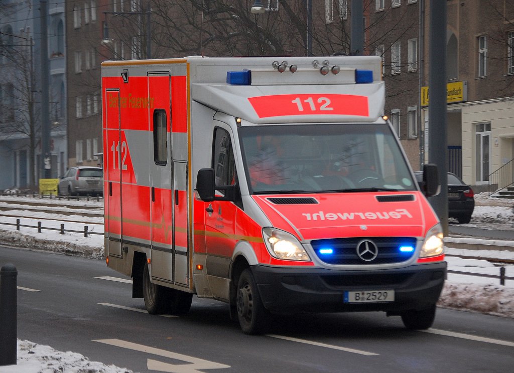 RTW der Berliner Feuerwehr, 21.01.10 Berlin-Pankow.
