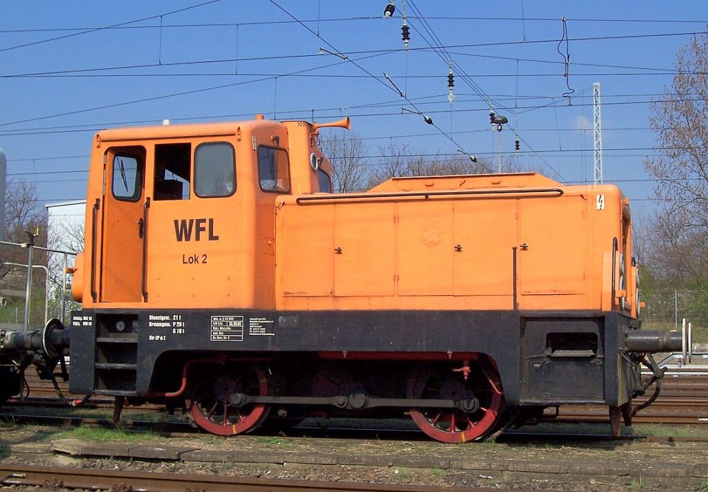 WFL Lok 2 (98 80 3311 350-3 D-WFL, V18 Bj. 1969) am 28.03.07 Berlin Greifswalder Str.