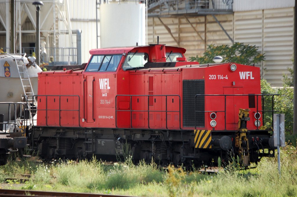 WFL Lok 22/ 203 114-4 (92 80 1203 114-4 D-WFL, LEW Bj.1971) am 31.08.11 Berlin Greifswalder Str.