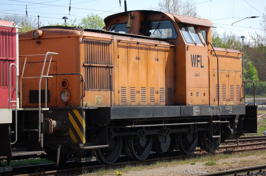 WFL Lok 3 (98 80 3345 260-4 D-WFL, Bj. 1983), 27.04.08 Berlin Greifswalder Str.