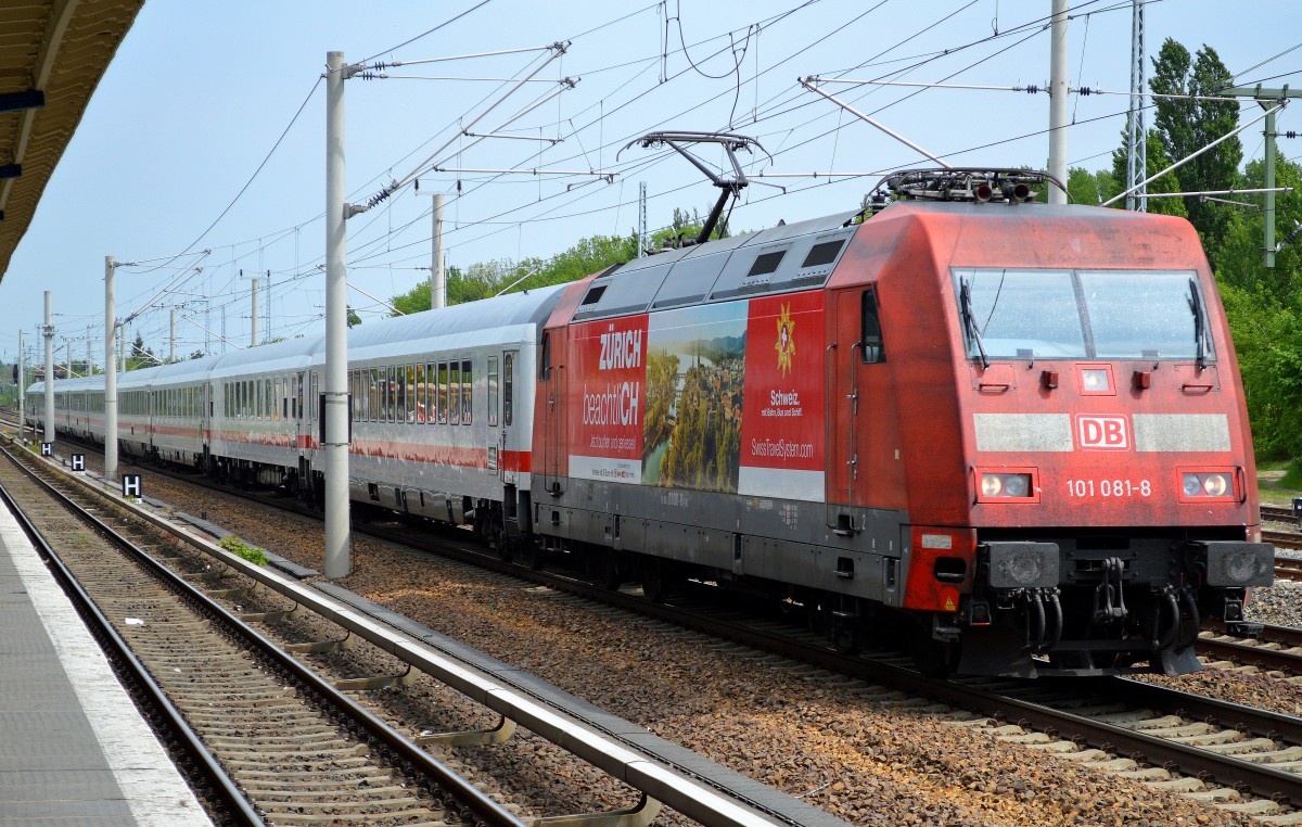 101 081-8 mit IC Richtung Bhf, Berlin-Gesundbrunnen am 18.05.15 Berlin-Blankenburg.