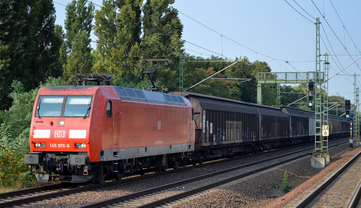 145 076-6 mit Gemischtem Güterzug am 17.09.14 Berliner Innering Höhe Jungfernheide am 17.09.14 Richtung Nordosten.
