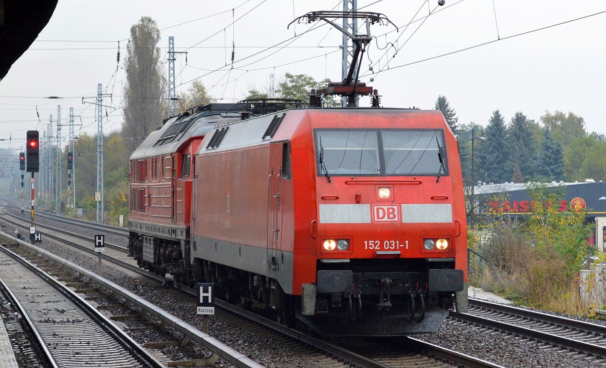 152 031-1 hat 233 112-2 am Haken wahrscheinlich Richtung Berlin-Lichtenberg am 16.10.14 Berlin-Karow.