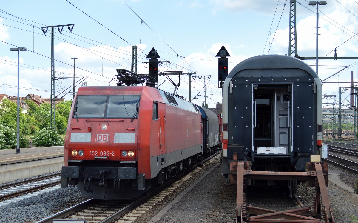 152 083-2 mit gemischtem Güterzug am 31.05.14 Durchfahrt Bhf. Fulda.