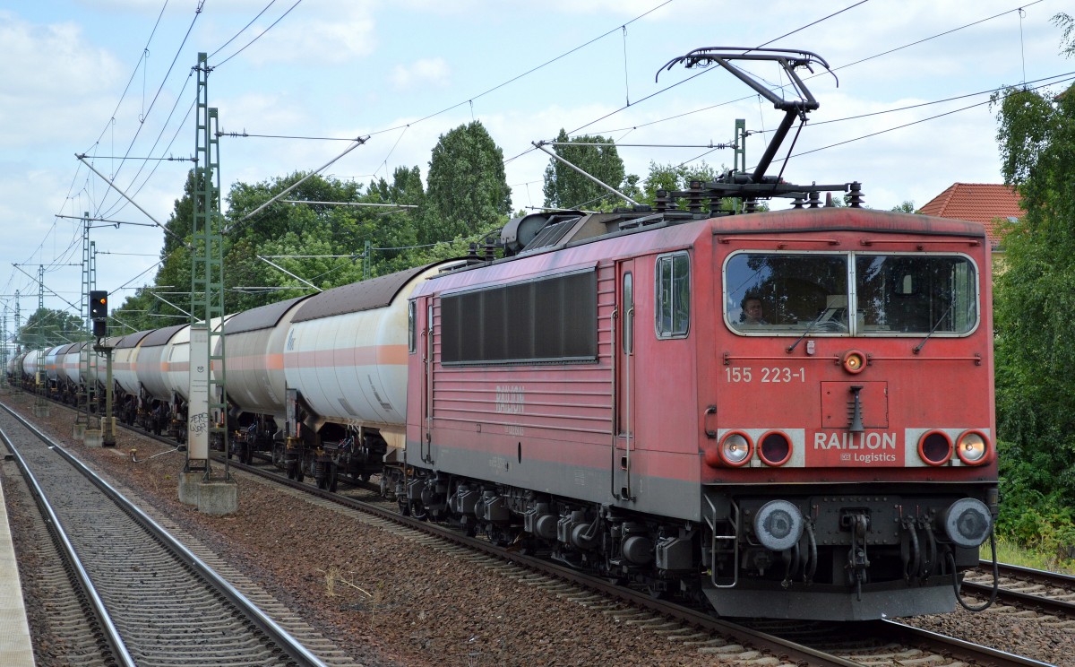 155 223-1 mit Kesselwagenzug Richtung Berlin-Grunewald am 23.06.14 Berliner Innenring Höhe Berlin-Jungfernheide.