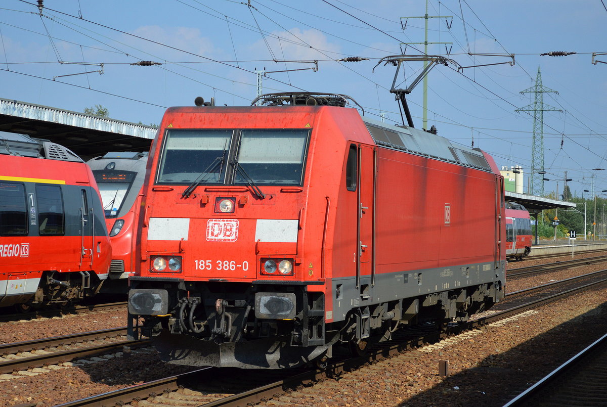 185 386-0 am 13.09.16 Bf. Flughafen Berlin-Schönefeld.