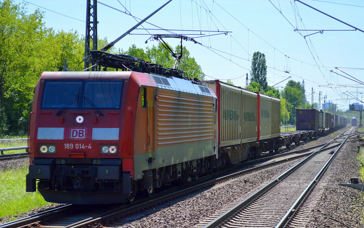 189 014-4 mit Containerzug am 02.06.17 Bf. Berlin-Hohenschönhausen.