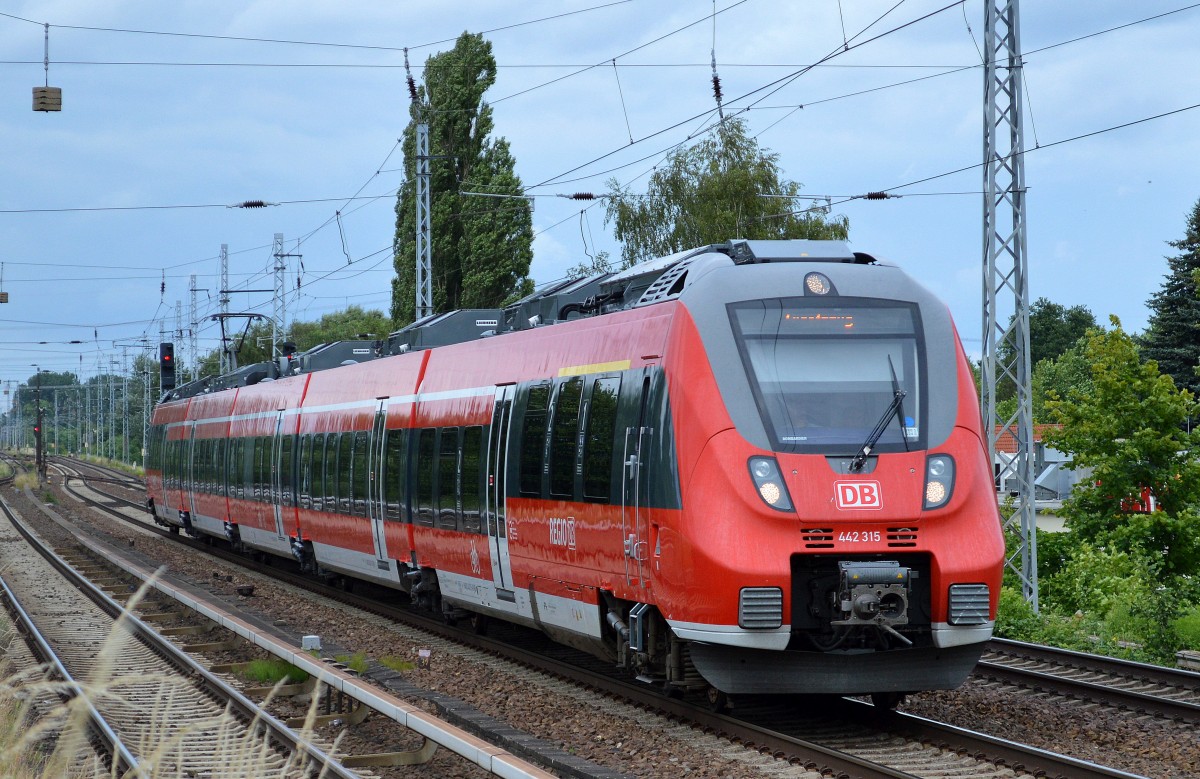 442 315 als RE3 aus Eberswalde Richtung Berlin-Gesundbrunnen am 19.06.14 Berlin-karow.