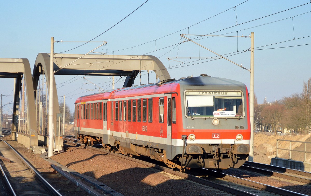 628 641 als Ersatzzug auf der Linie RB27 nach Berlin-Gesundbrunnen am 17.03.16 Berlin-Pankow.