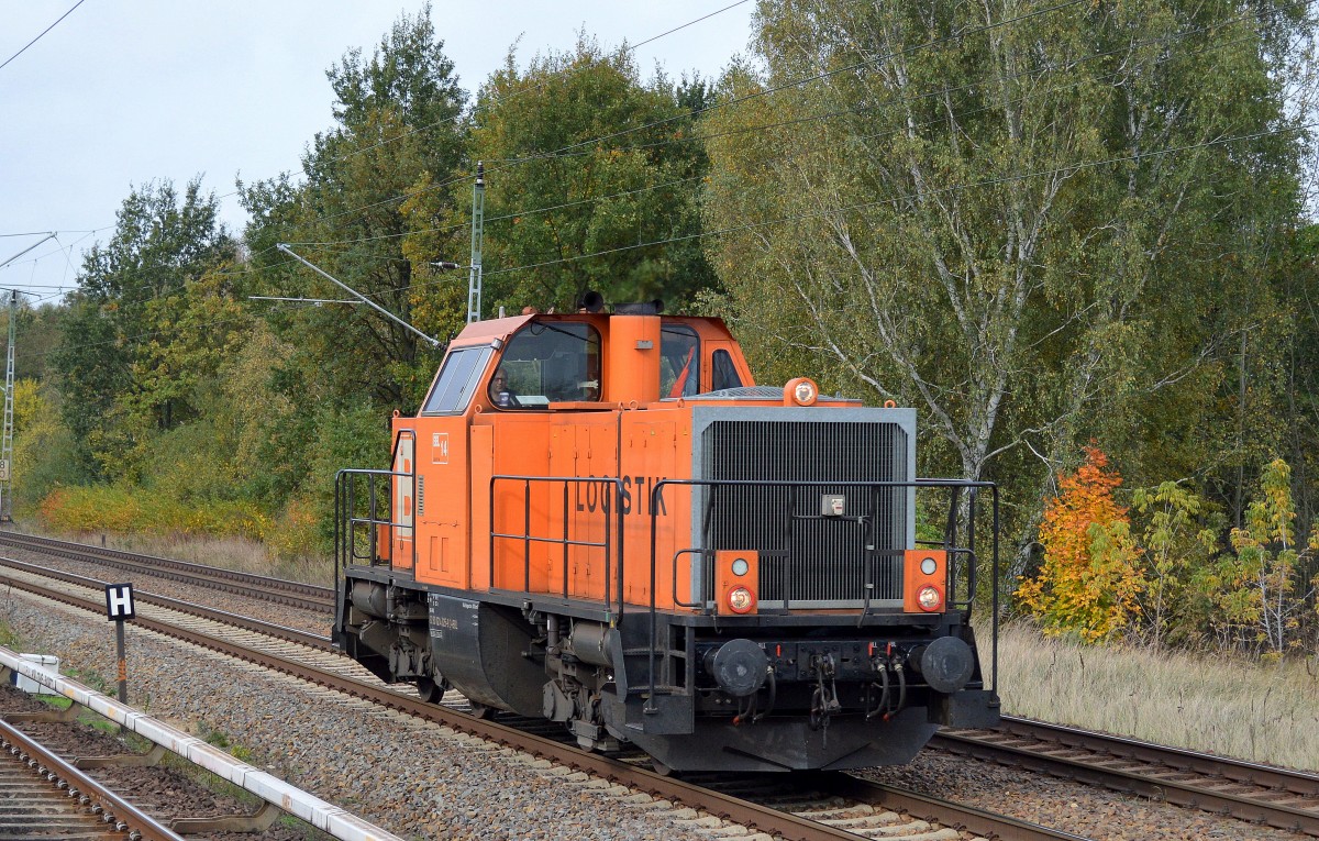 BBL 14 (92 80 1214 025-9 D-BBL, ex DB 212 030, MaK Bj.1963) am 14.10.14 Richtung Karower Kreuz Berlin in Mühlenbeck/Mönchmühle b.Berlin.