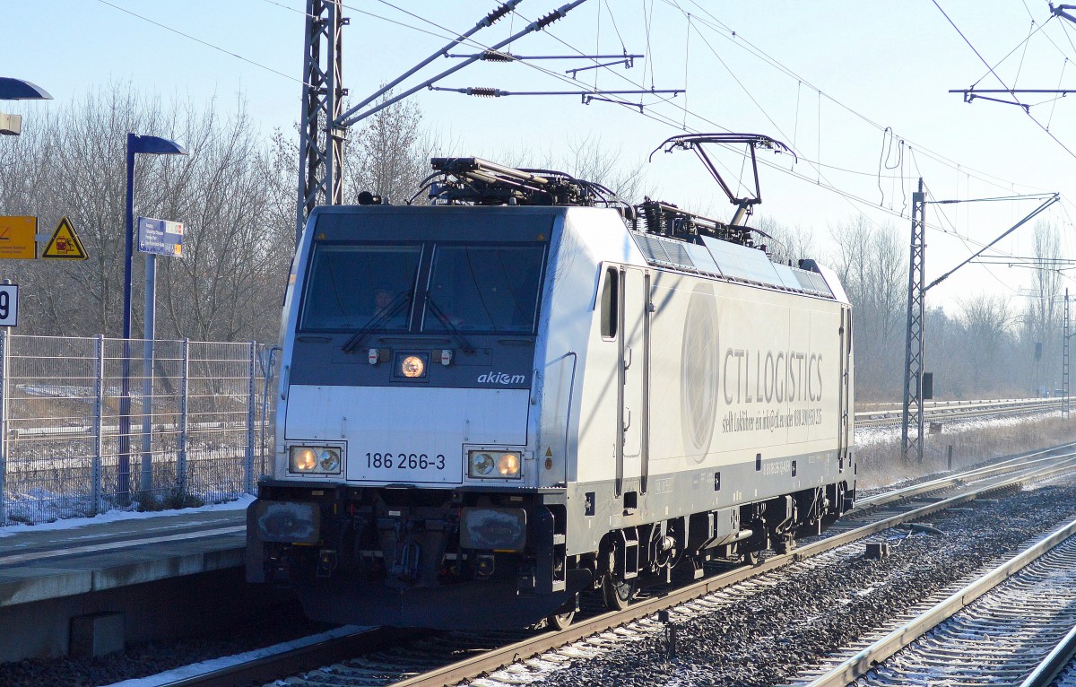 CTL mit 186 266-3 Durchfahrt Bhf. Berlin-Hohenschönhausen, 22.01.16