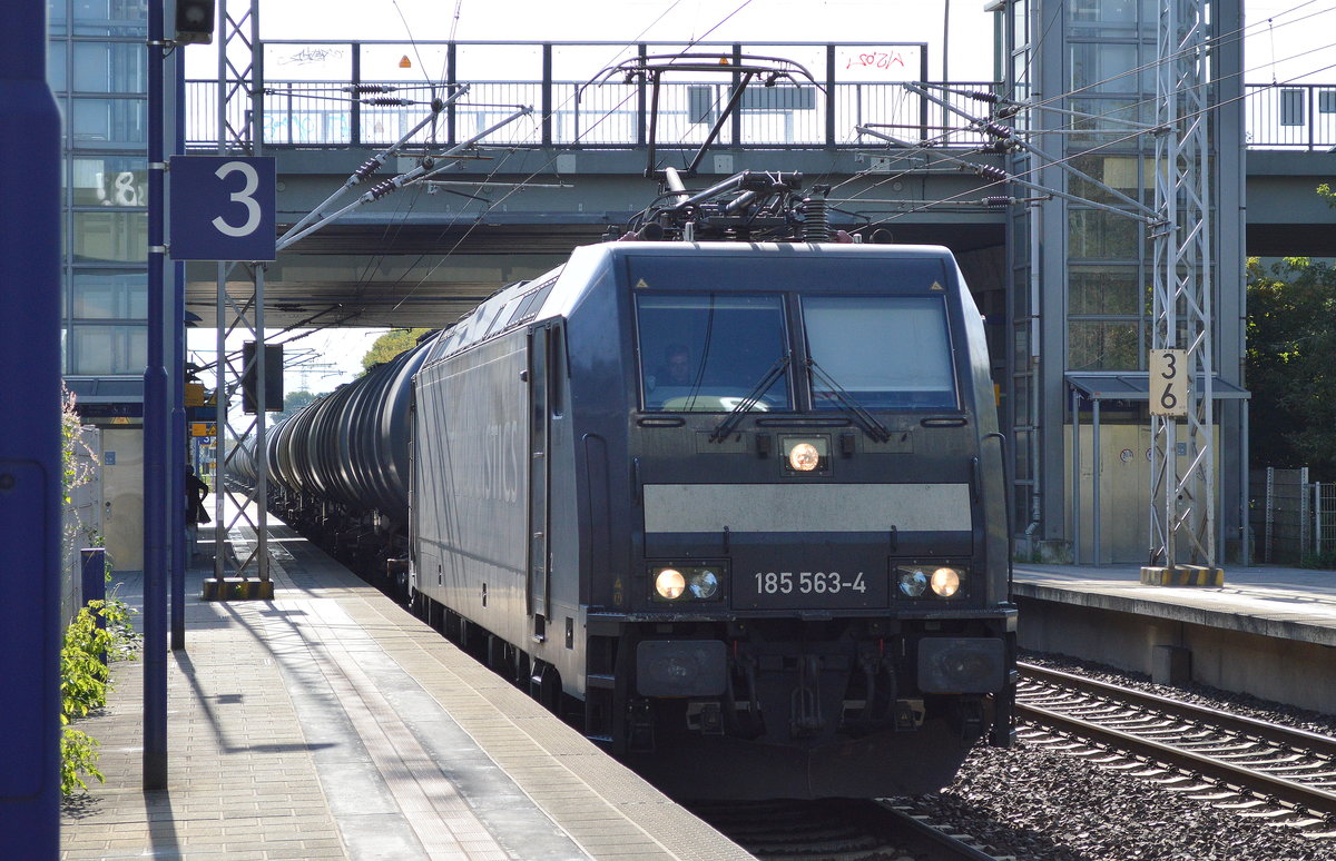 CTL mit der MRCE 185 563-4 und Kesselwagenzug (leer) Richtung Stendell am 22.09.17 Durchfahrt Bf. Berlin-Hohenschönhausen.