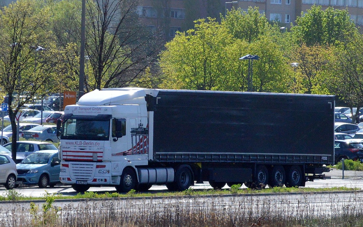 DAF XF 105.460 Sattelzug der Sped.KLB-Transport GmbH am 15.04.14 Berlin-Marzahn.