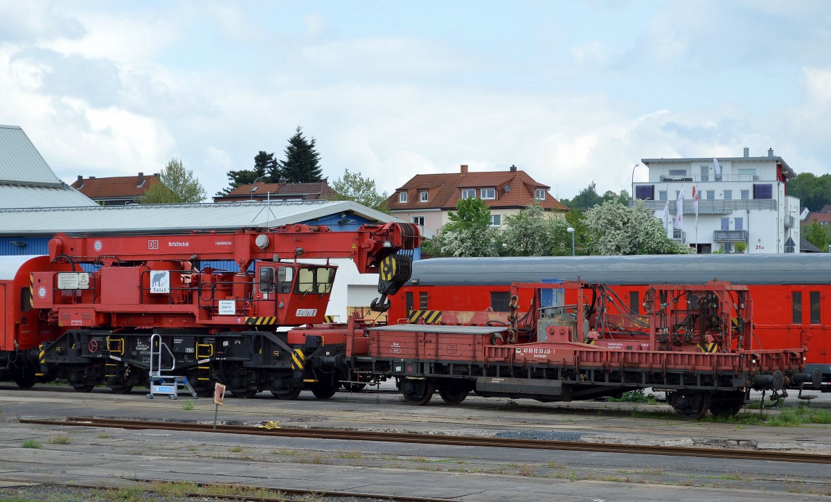 DB Netz Notfalltechnik Kranschutzwagen vom  Kranwagen Krupp Ardelt  Bullus III  mit der Nr. 40 80 95 50 288-1 am 03.05.14 DB Werk Fulda.