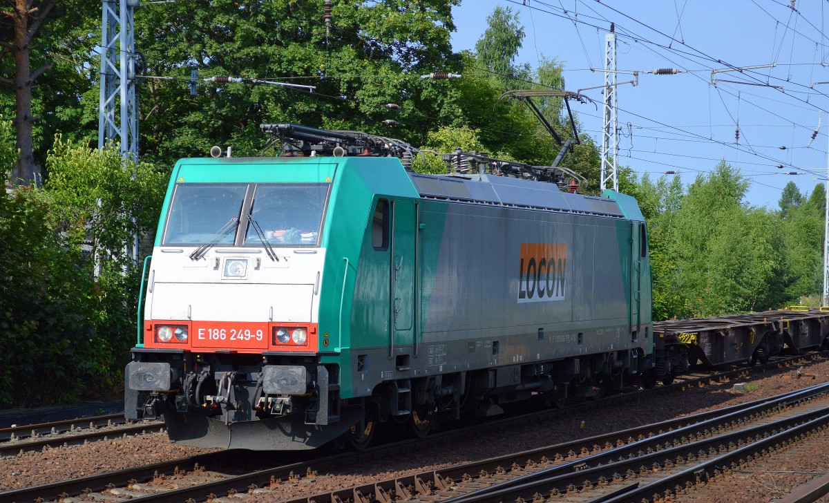 E 186 249-9 (NVR-Number: 91 51 5270 006-7 PL-ATLI, Bombardier Bj.2009) Mietlok von LOCON Benelux B.V. mit Containerzug am 24.07.15 Berlin-Hirschgarten.