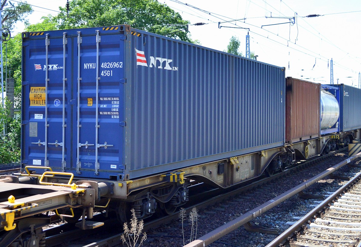 Ein Container der NYK LINE am 17.06.15 Berlin Hirschgarten.