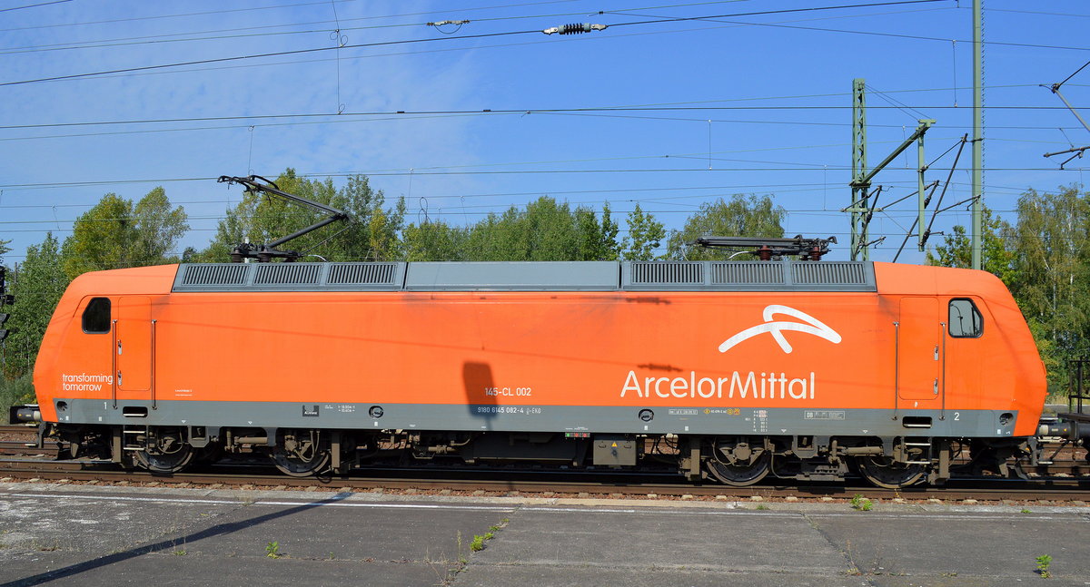 EKO-Trans 145-CL 002(145 082-4) pausierte mit Ganzzug Staubgutwagen aaam 16.09.16 Bf. Flughafen Berlin-Schönefeld.